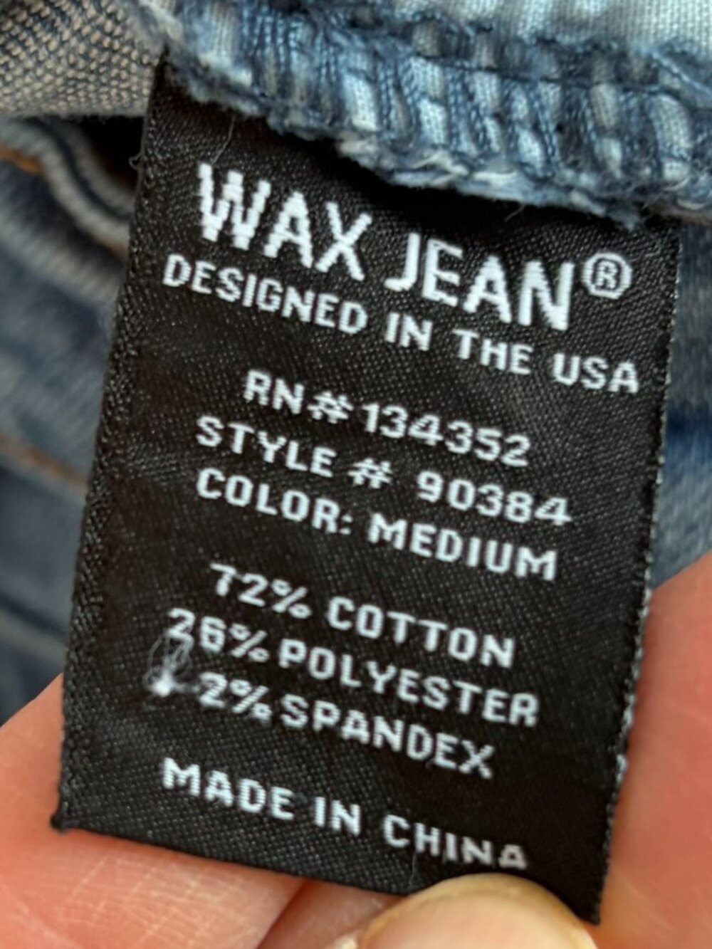 Wax blue jeans 7/28 cotton wide leg - Picture 8 of 8